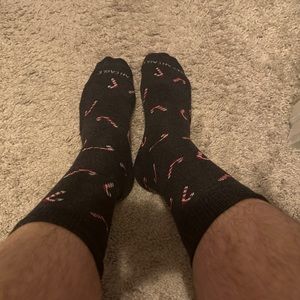 Candycane Socks - Men’s. Fits 10.5 - maybe 11. Gently used